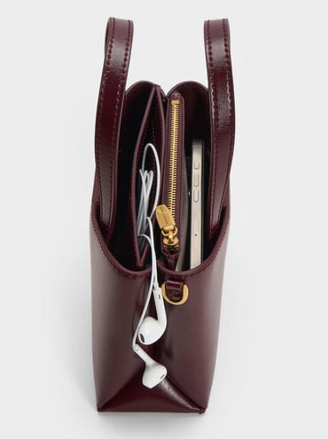 Mini Sybill Tote Bag, Wineberry Red, hi-res