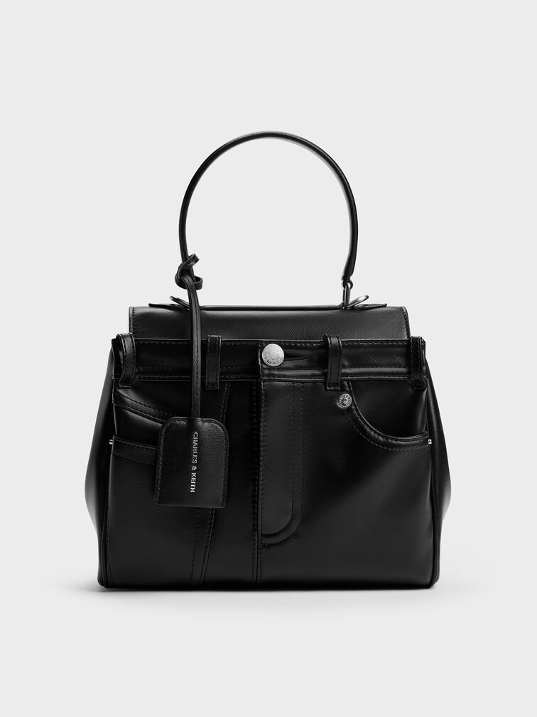 Arita Jeans Top Handle Bag, Noir, hi-res