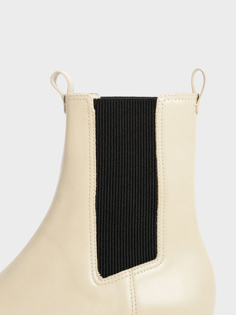 Double Tab Platform Chelsea Boots, Sand, hi-res