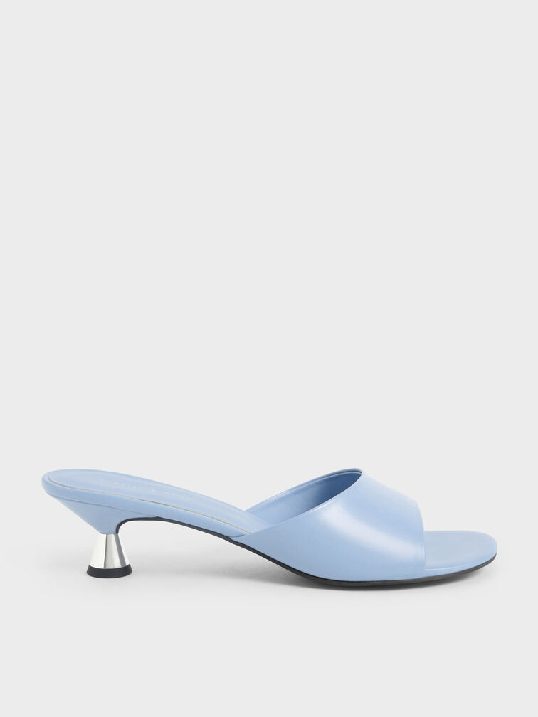 Spool Heel Mules, Slate Blue, hi-res