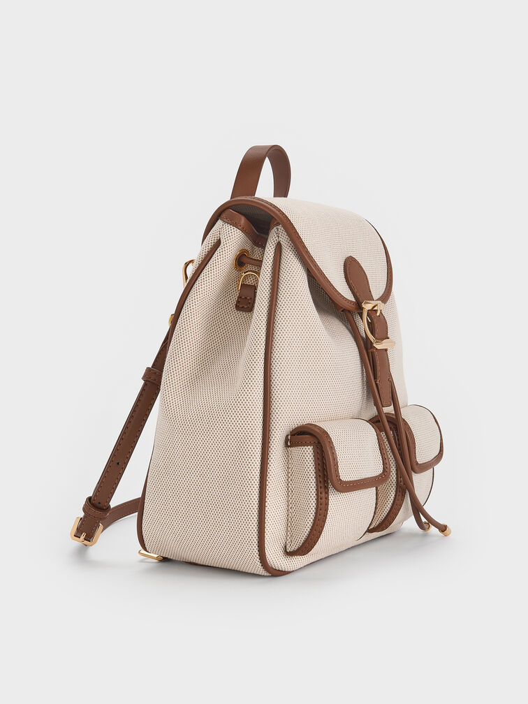 Bryna Canvas Backpack, Taupe Canvas, hi-res