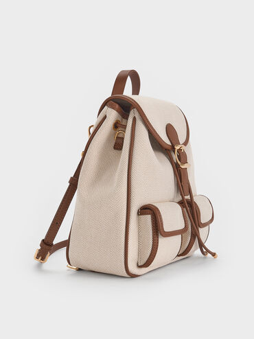 Bryna Canvas Backpack, Taupe Canvas, hi-res