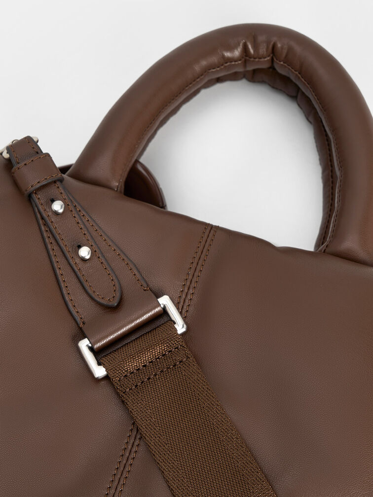 Moore Padded Tote Bag, Dark Brown, hi-res