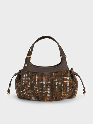 Mini Lillith Checkered Drawstring Bucket Bag, Multi, hi-res