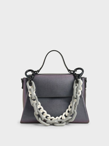 Double Chain Link Bag, Peacock, hi-res