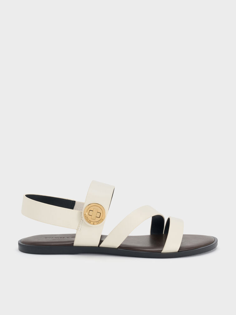 Yara Turn-Lock Strappy Sandals, White, hi-res