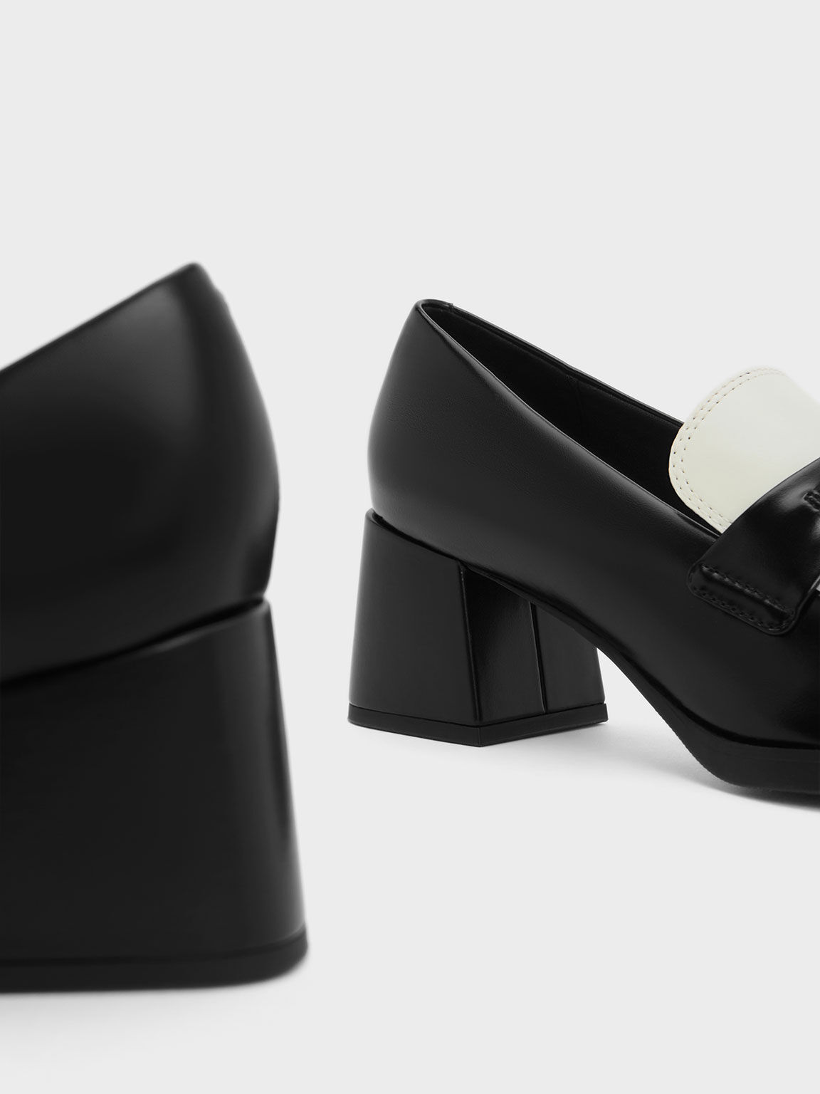 Two tone block hot sale heels
