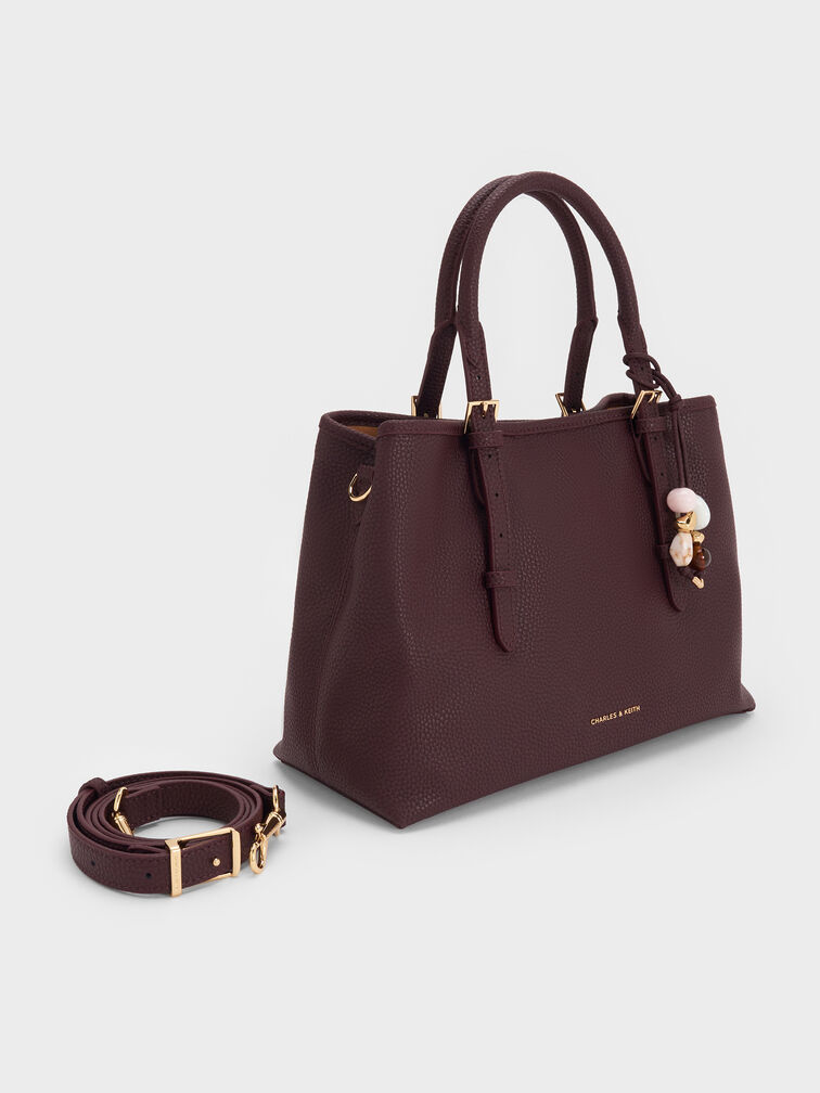 Baral Bead-Charm Tote Bag, Wineberry Red, hi-res