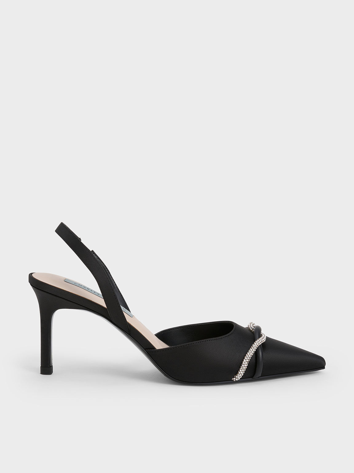 Black open 2025 toe slingback heels