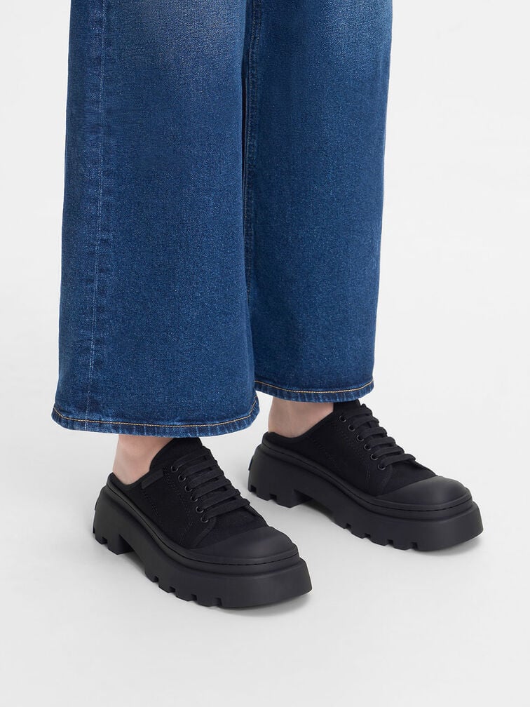 Indra Canvas Slip-On Sneakers, Black, hi-res