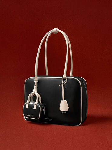 Large Sianna Two-Tone Bowling Bag, Multi, hi-res