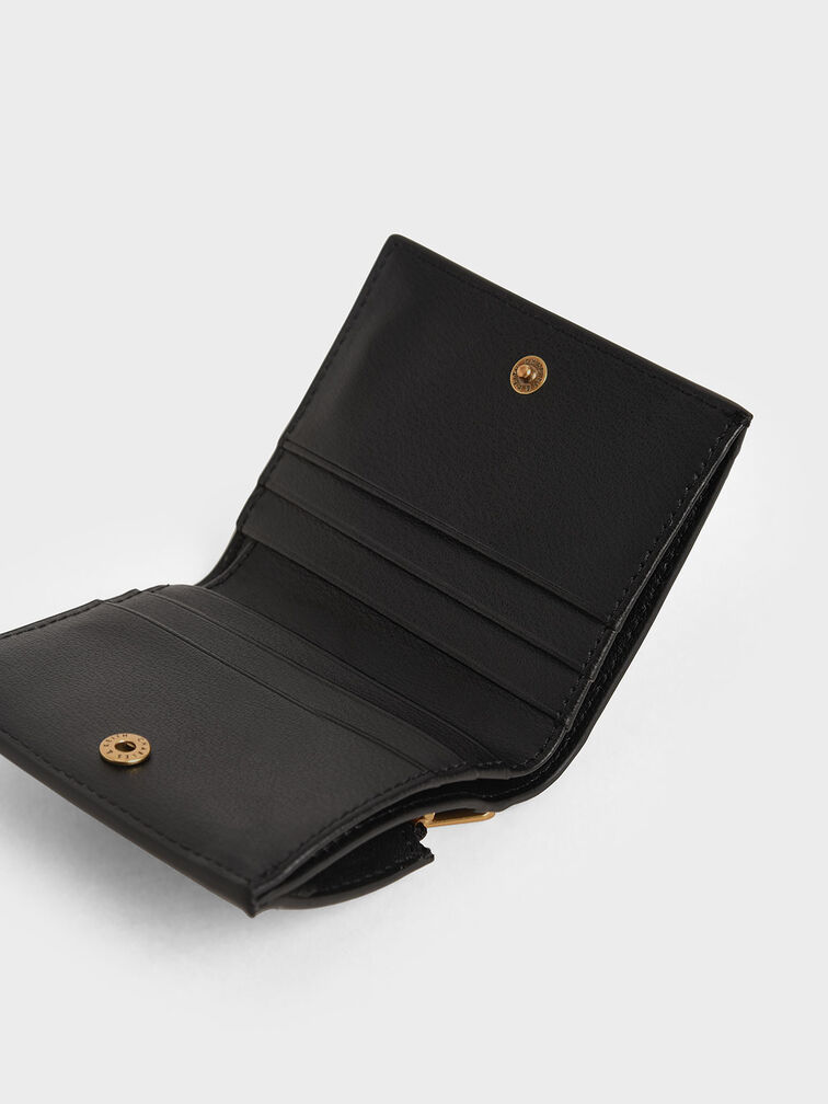 Zip Around Short Wallet, Black, hi-res