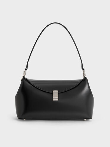 Wisteria Metallic-Accent Shoulder Bag, Noir, hi-res