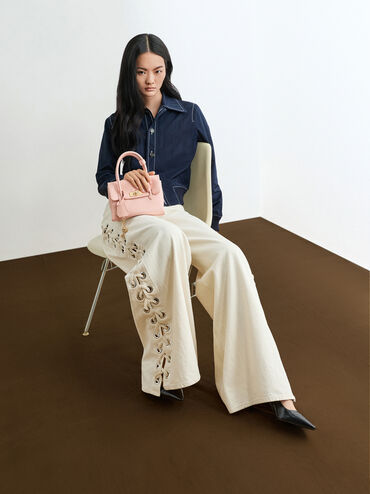 Mini Kerry Turn-Lock Tote Bag, Pink, hi-res