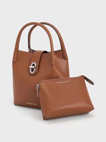 Aubrielle Bucket Bag, Tan, hi-res