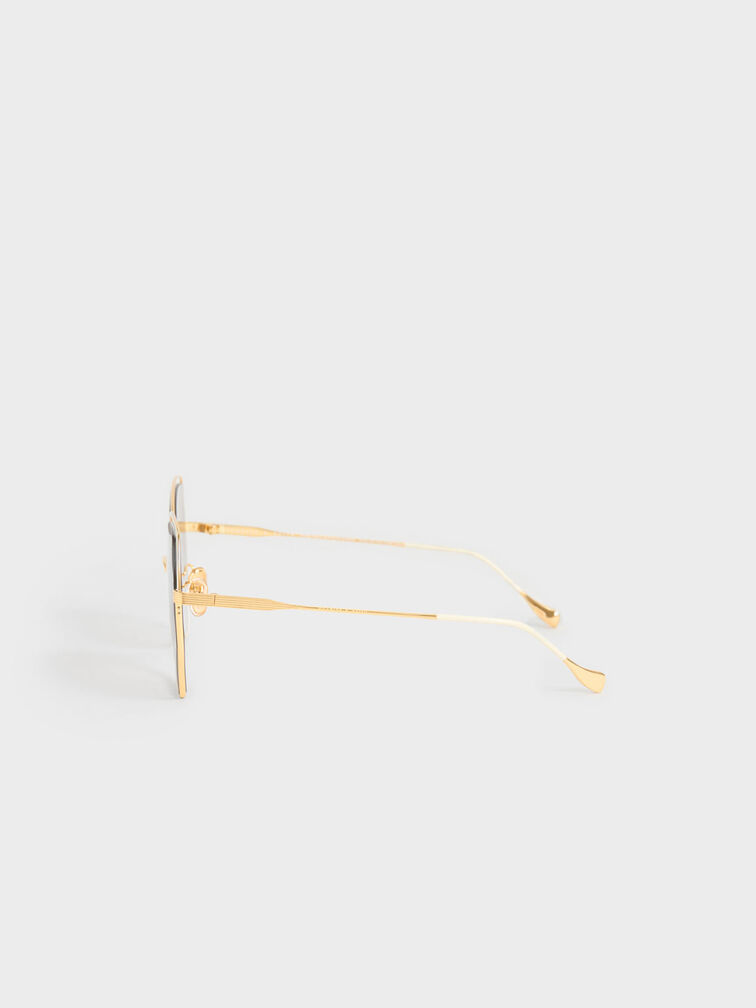 Cut-Out Wire-Frame Butterfly Sunglasses, Cream, hi-res