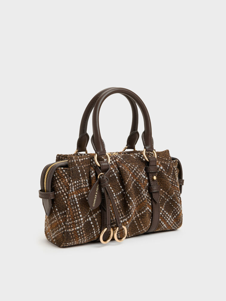 Britton Checkered Top Handle Tote Bag, Multi, hi-res