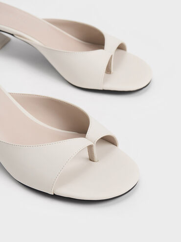 Sculptural Heel Thong Sandals, Chalk, hi-res