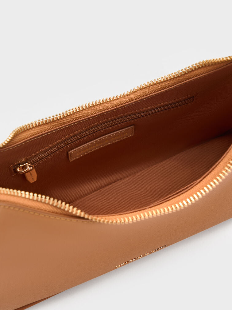 Lane Chain-Link Shoulder Bag, Russet Brown, hi-res