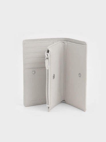 Top Zip Short Wallet, Light Grey, hi-res
