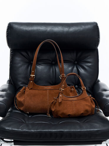 Lillith Drawstring Tote Bag, Pecan Brown, hi-res