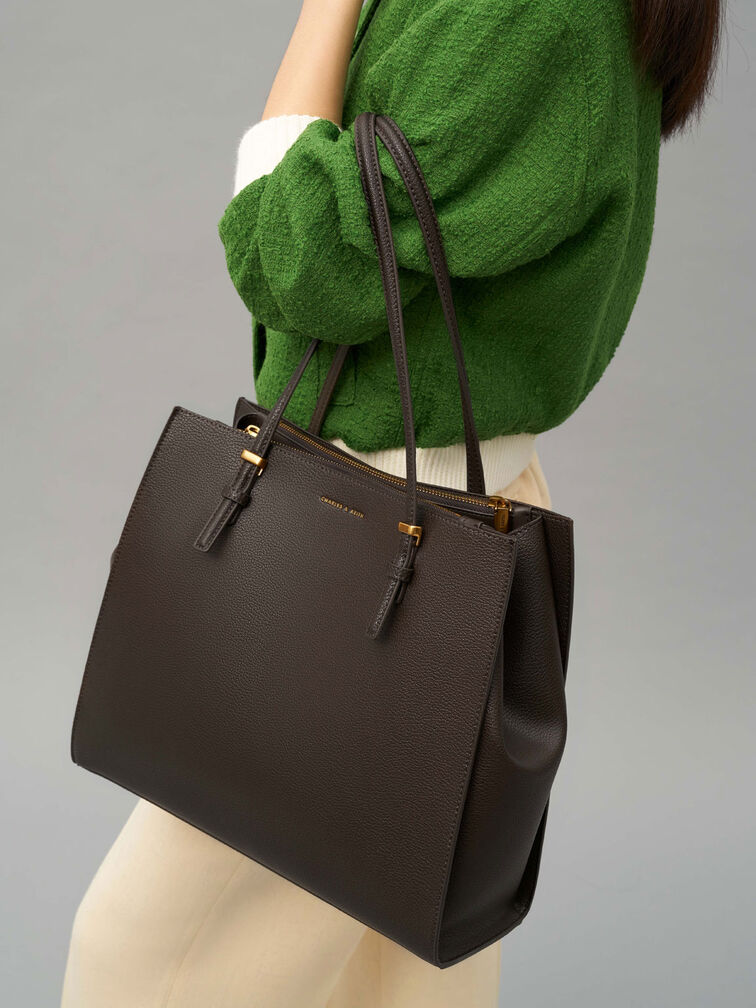 Large Double Handle Tote Bag, Dark Moss, hi-res