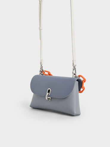 Wren Acrylic Handle Phone Pouch, Denim Blue, hi-res