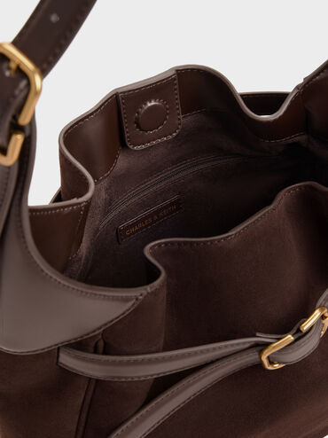 Victoria Belted Hobo Bag, Espresso Brown, hi-res