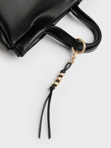 Mini Zephyr Tassel Tote Bag, Black, hi-res