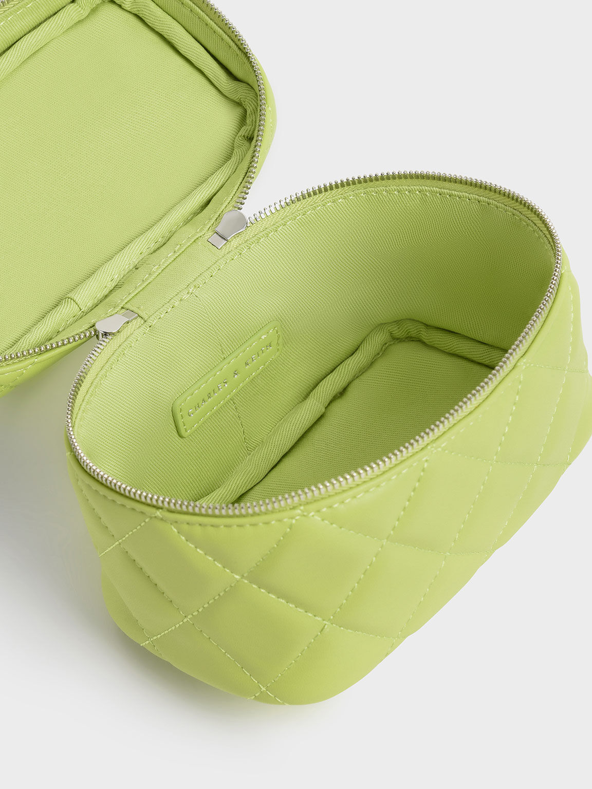 Lime Quilted Two Way Zip Mini Bag CHARLES KEITH IN