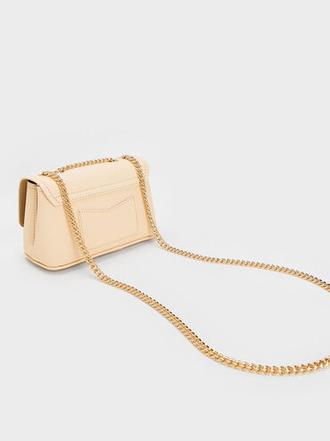Alcott Push-Lock Chain Bag, Beige, hi-res