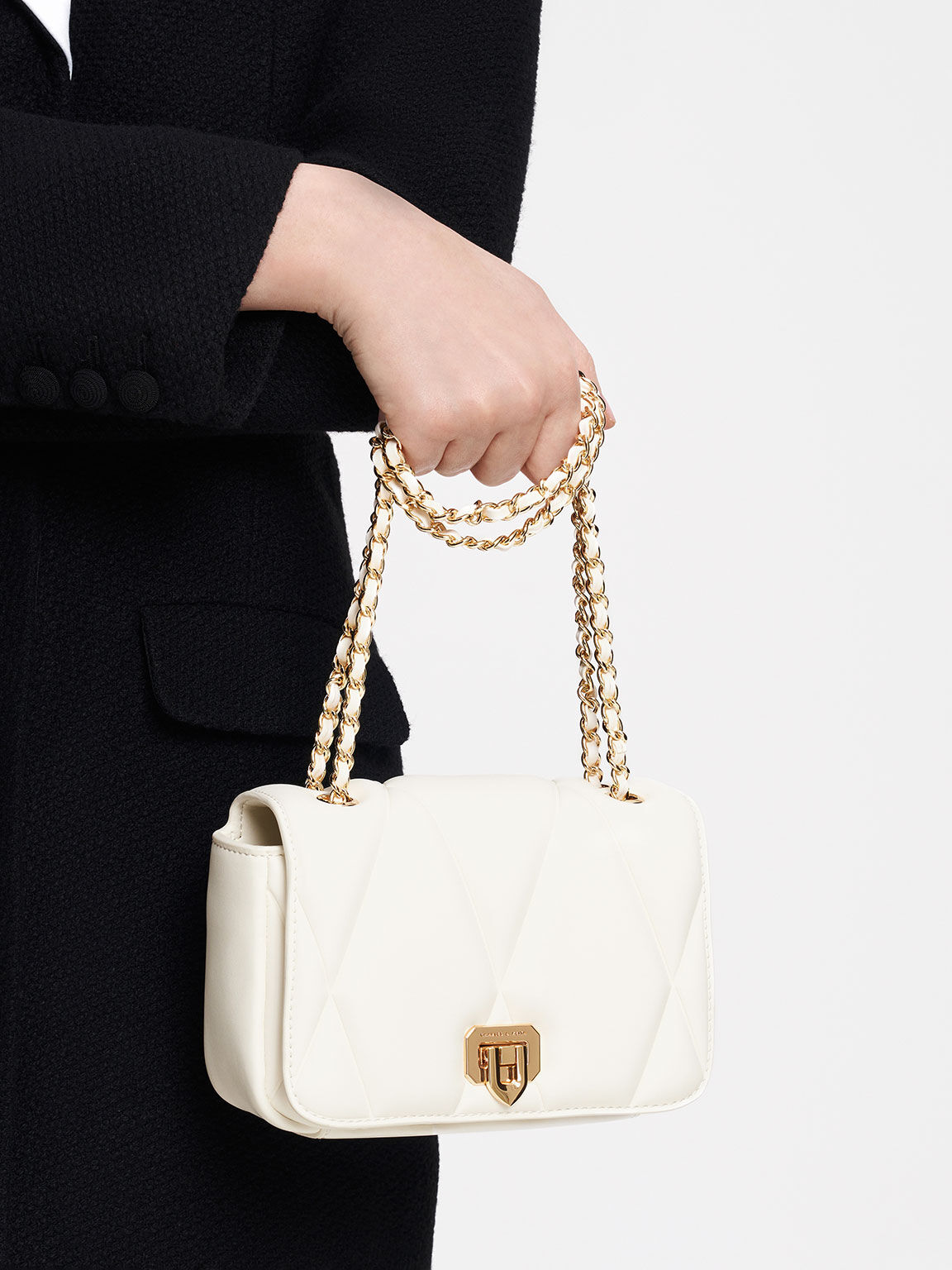 White quilted shoulder bag on sale