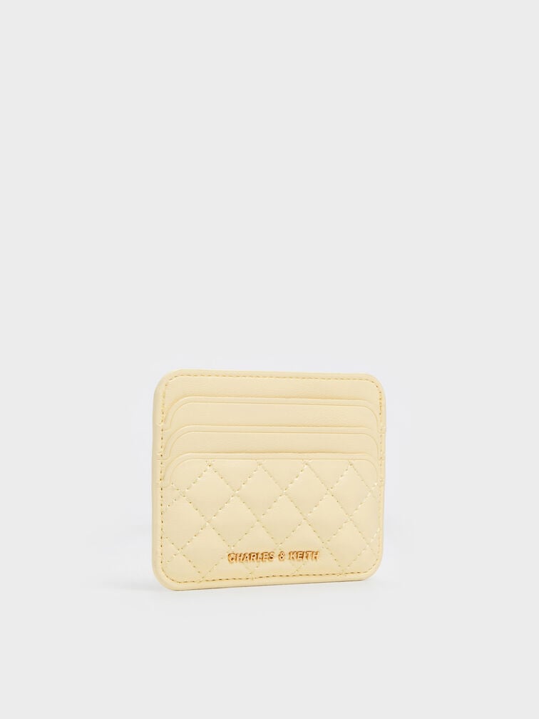 Cleo Quilted Card Holder, Butter Yellow, hi-res