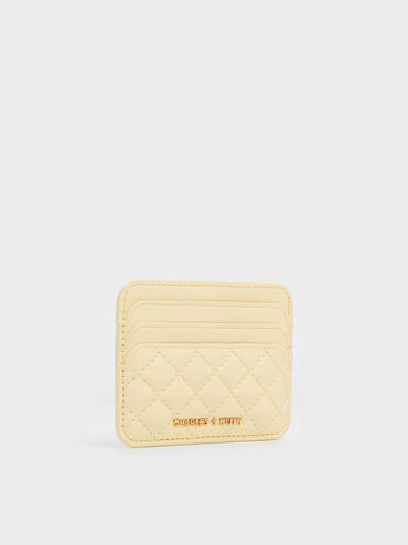 Cleo Quilted Card Holder, Butter Yellow, hi-res