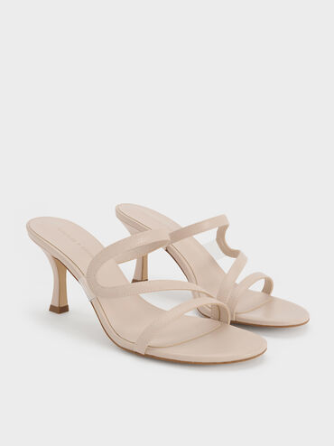 Arden Wavy Heeled Mules, Light Pink, hi-res