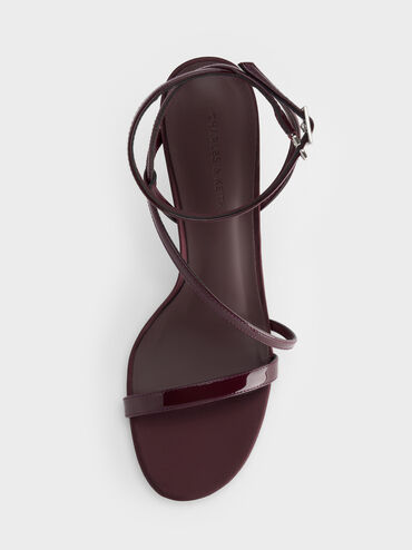 Andricia Patent Strappy Stiletto Sandals, Burgundy, hi-res