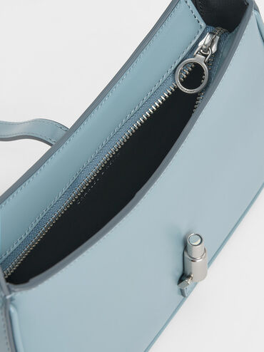 Cesia Metallic Accent Shoulder Bag, Slate Blue, hi-res