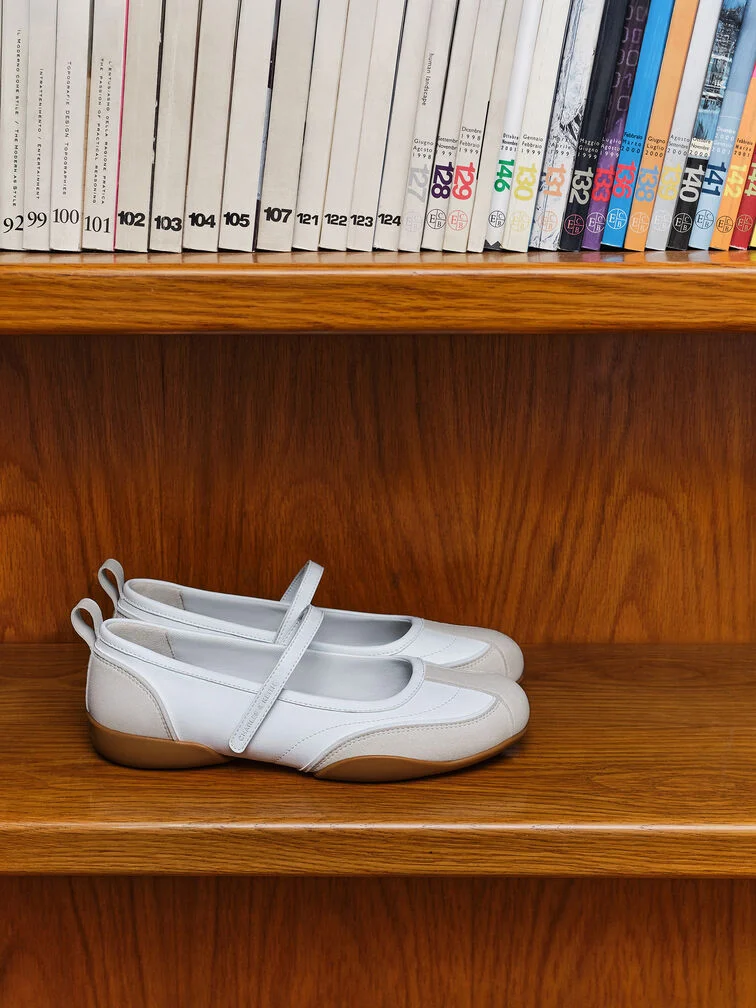 Slim and sleek silhouette of a low-profile Mary Jane sneakers