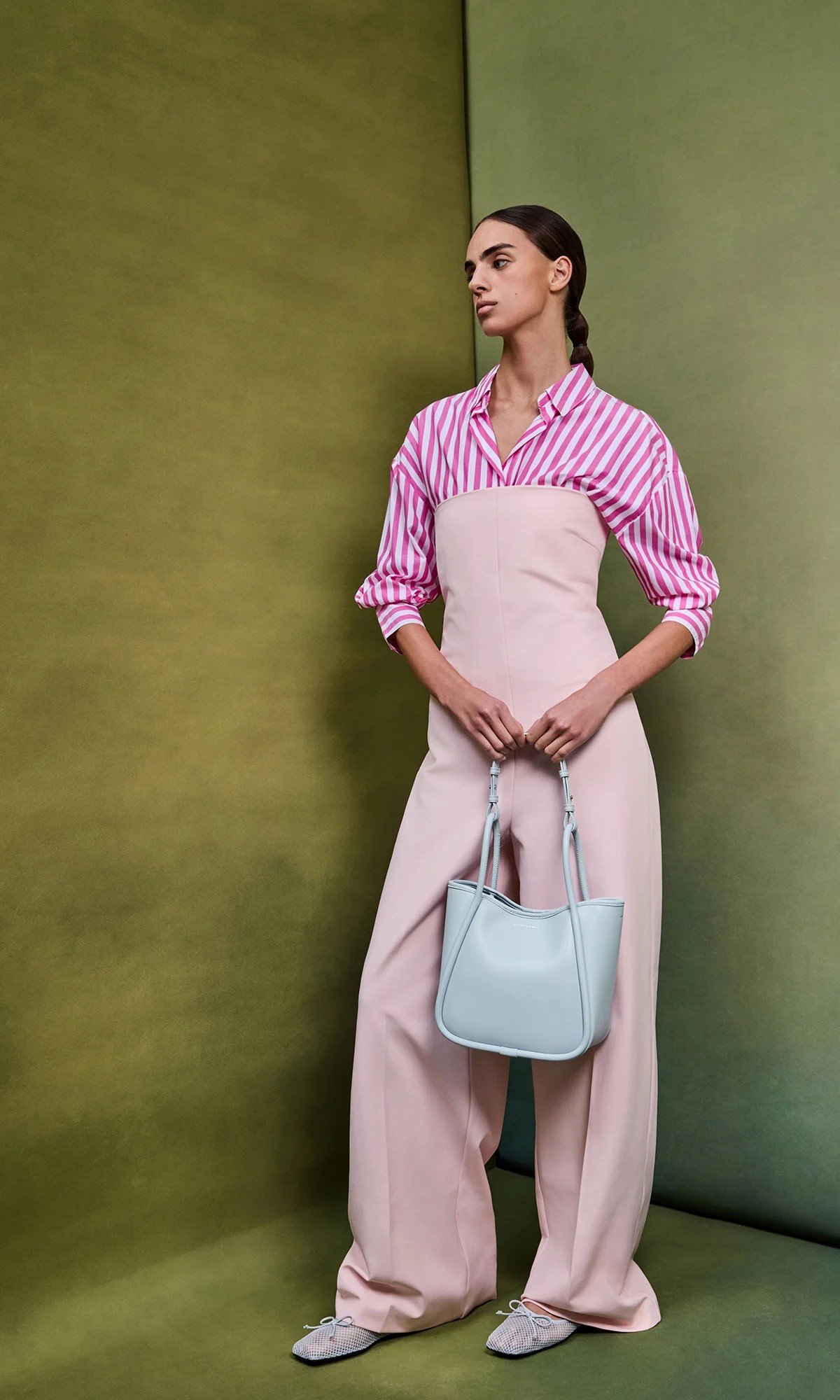 Sea Salt Blue Mini Lyla Tubular Tote Bag - CHARLES & KEITH