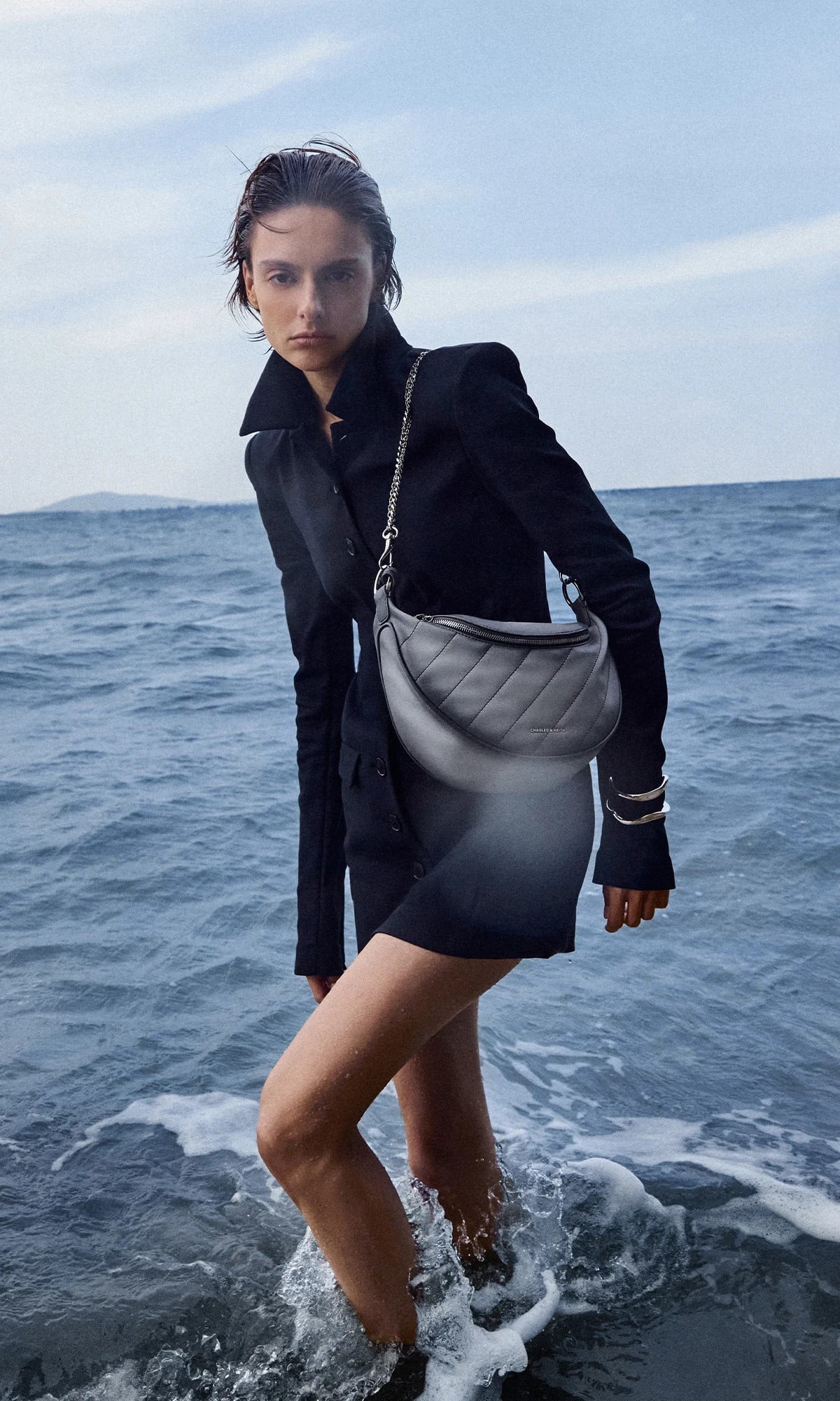 Louise Burnished Knee-High Boots; Bosie Ombre Micro Bag - CHARLES & KEITH