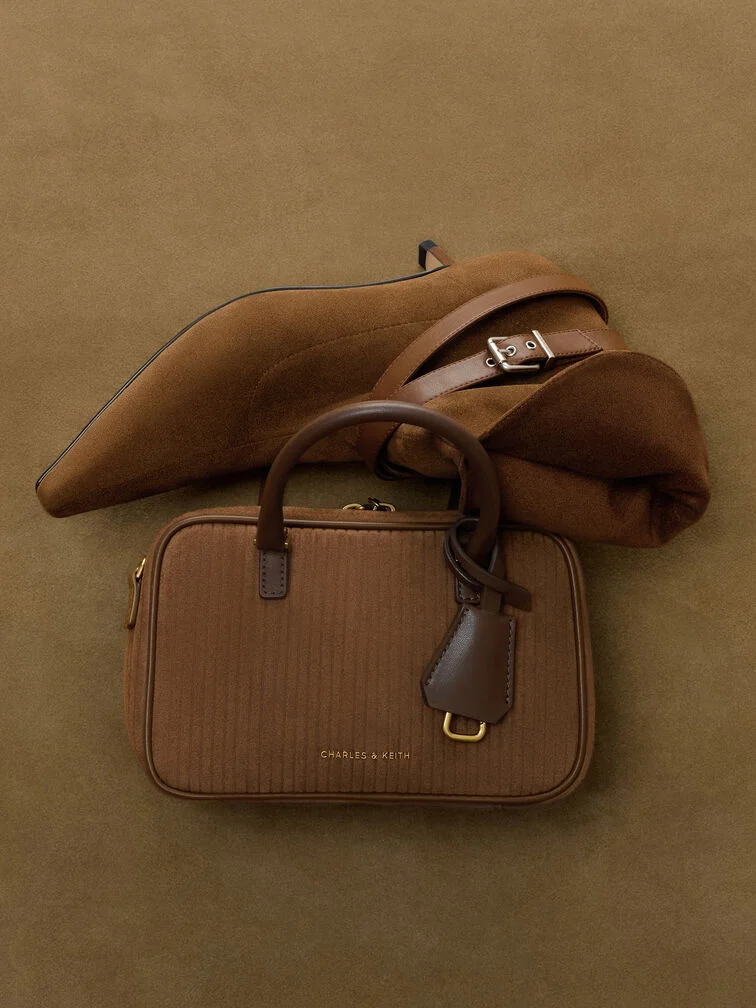  Corduroy bowling bag in versatile mocha brown, a classic fall neutral 