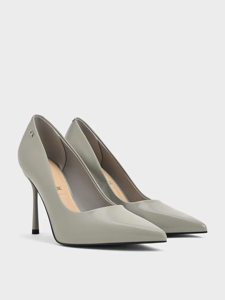 Leather pointed-toe pumps, a foolproof option for formal black-tie or cocktail weddings.