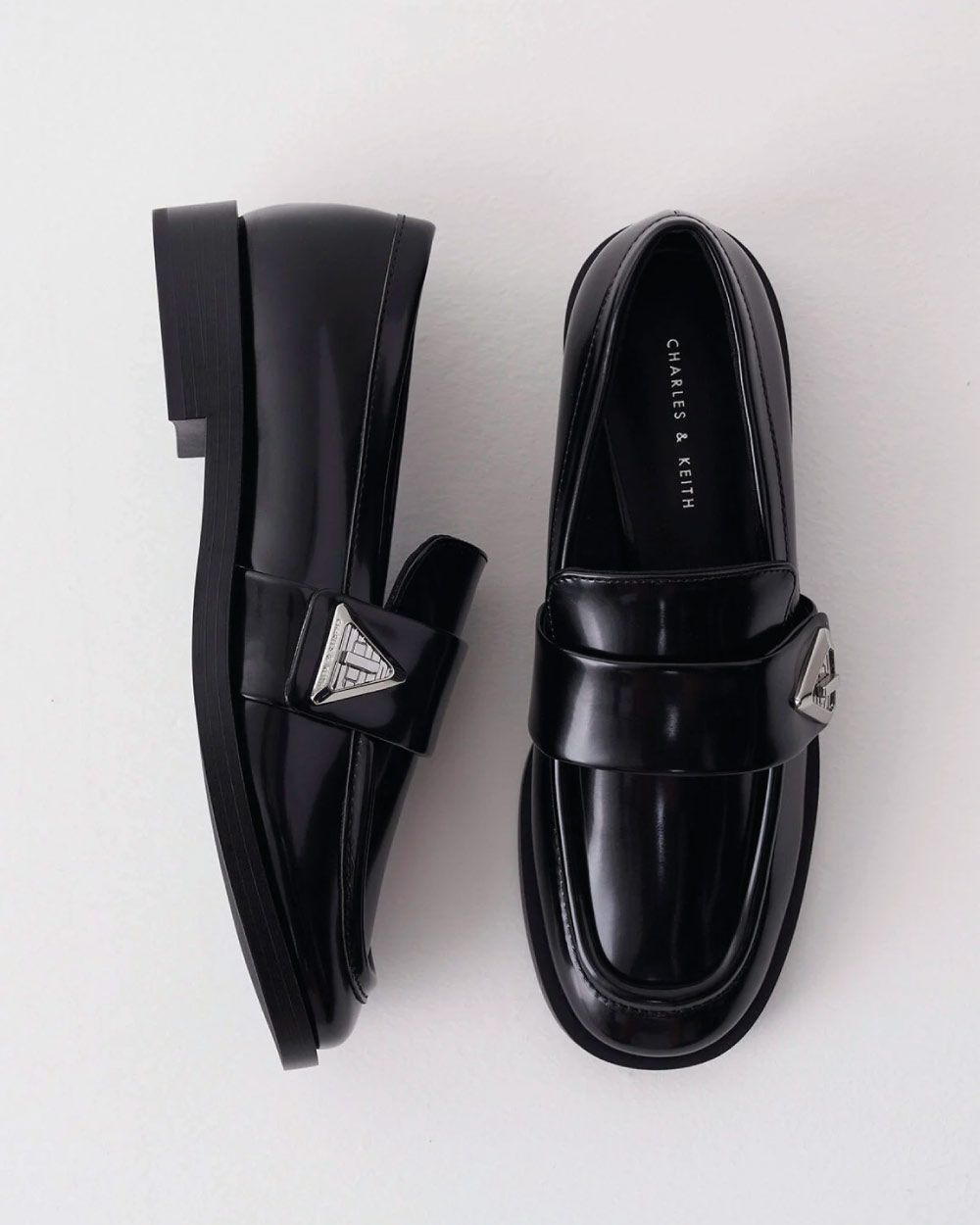 Trice Metallic Accent Loafers - CHARLES & KEITH