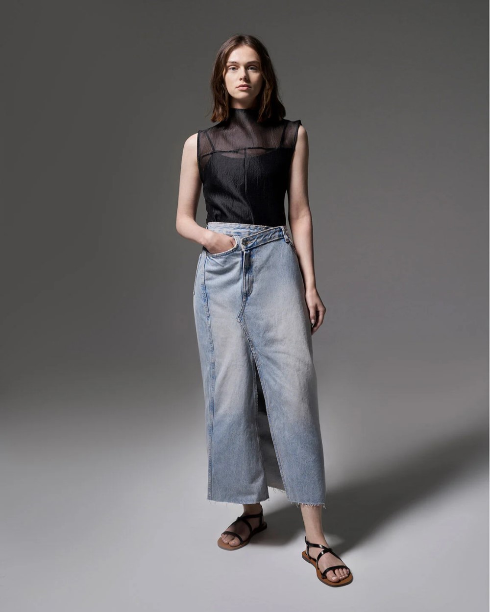 Asymmetrical Strappy Sandals - CHARLES & KEITH