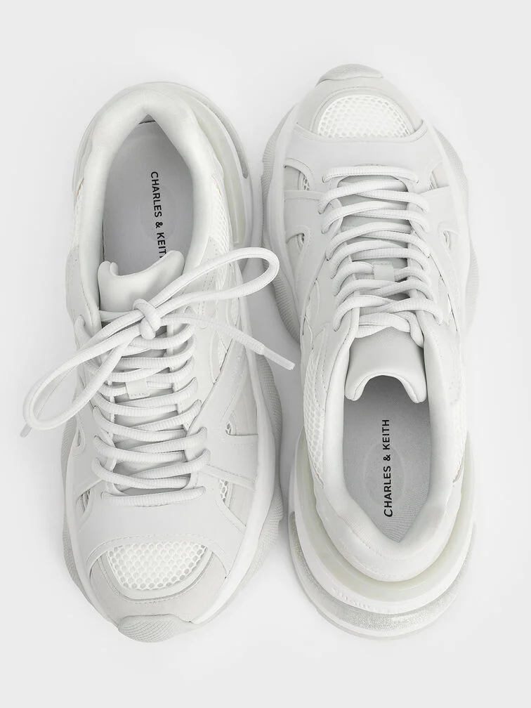 White mesh sneakers require more delicate care. 