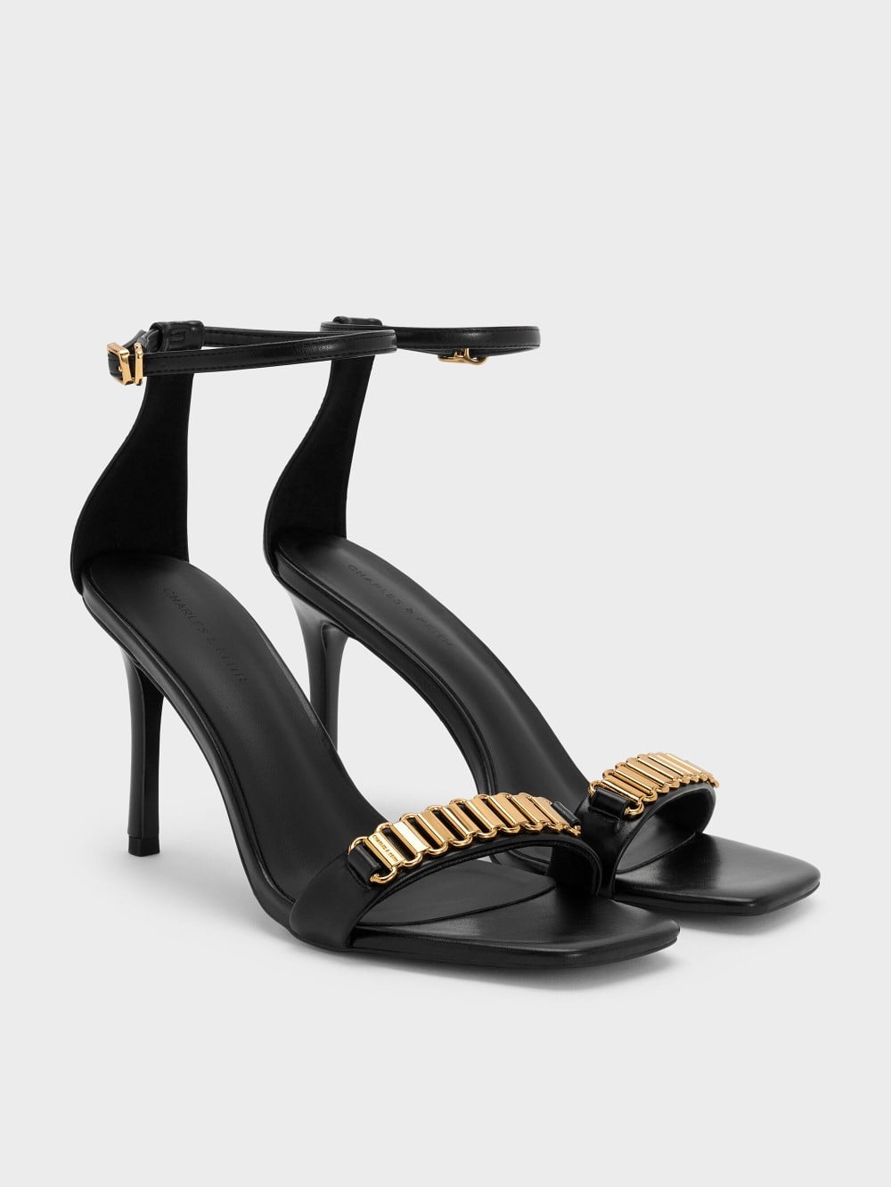 Women’s mesh crystal peep-toe heeled mules