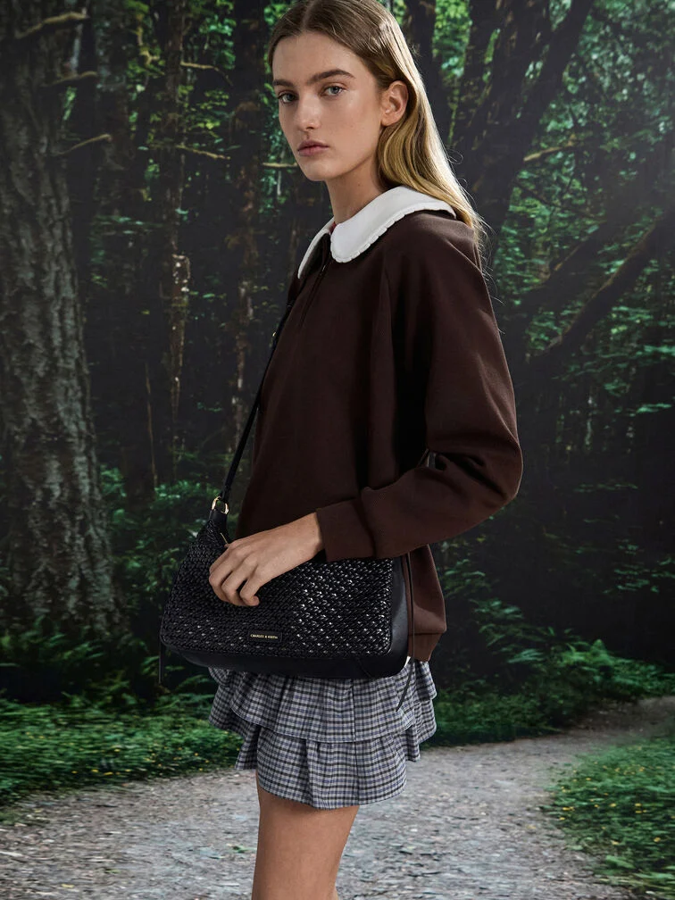 A collared sweater and miniskirt pairing makes for a versatile day-to-night ensemble.