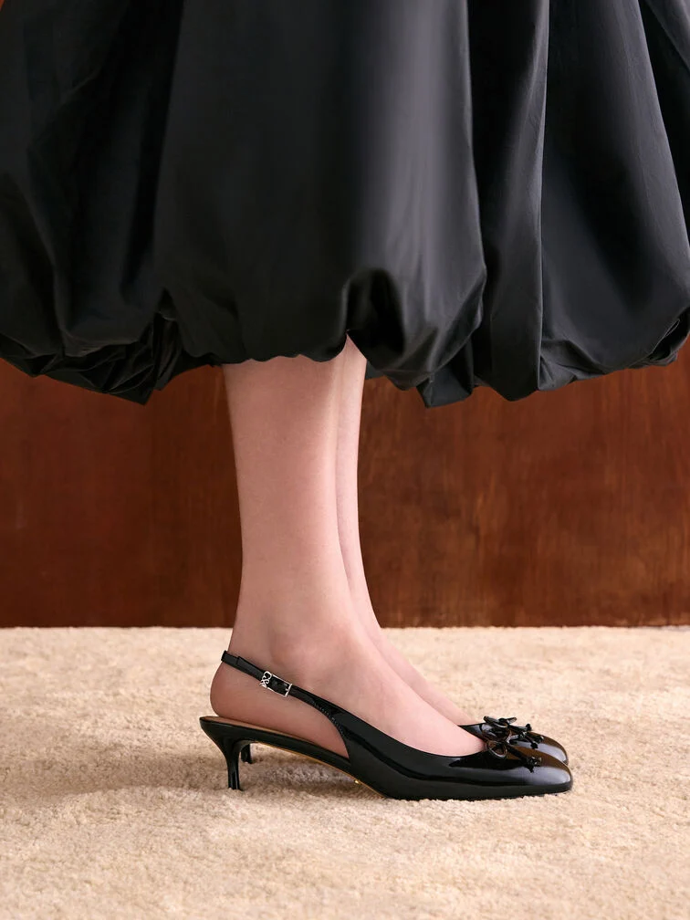Slingback kitten heels are a dressy option for business casual settings and occasion - CHARLES & KEITH