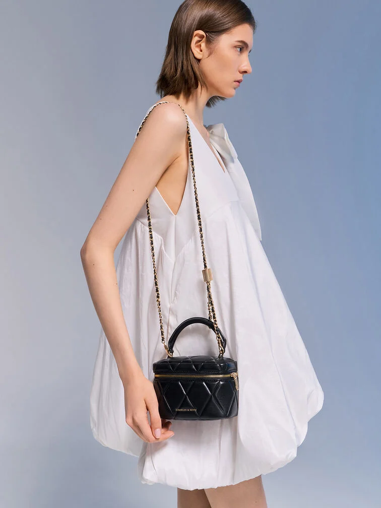 Women’s Arwen quilted vanity bag, one of CHARLES & KEITH’s best-selling party bags. 