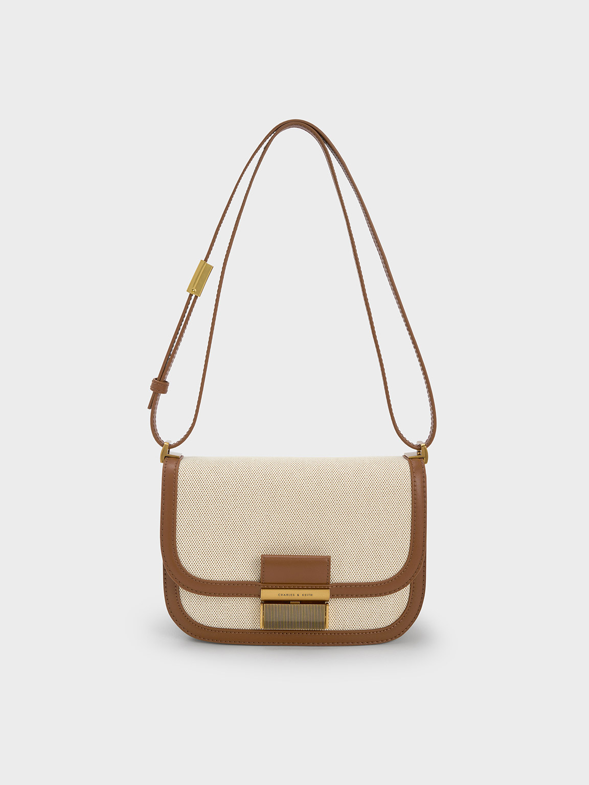 Chocolate Charlot Canvas Crossbody Bag - Chocolate - CHARLES